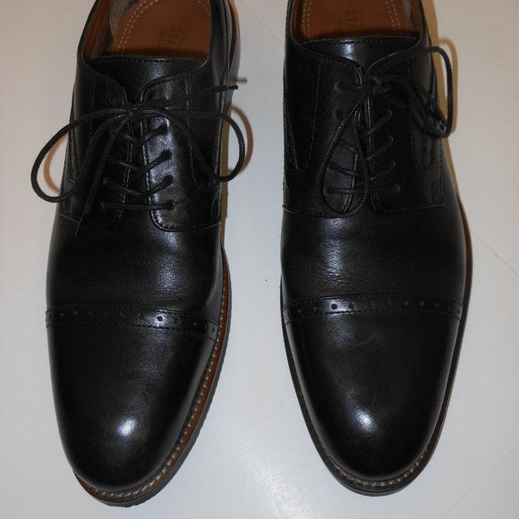 STATFORD AND STACEY ADAMS BLACK LEATHER OXFORD STYLE SHOE LOT SIZE 11 MEDIUM main image 7